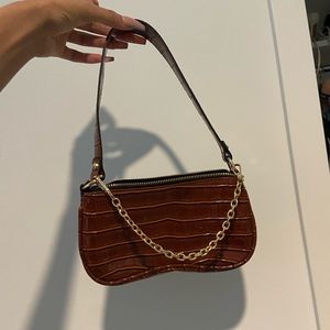 Leather alligator print purse